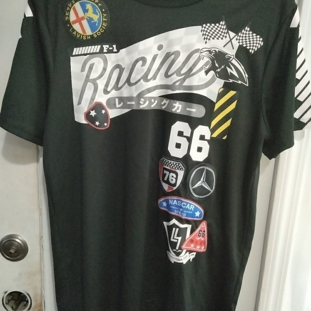 LAVISH SOCIETY T-Shirt RACING - Black